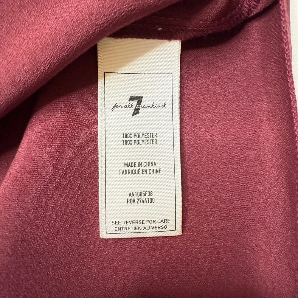 7 For All Mankind Women's Off-Shoulder Burgundy Top Sz XS NWT - Picture 7 of 7